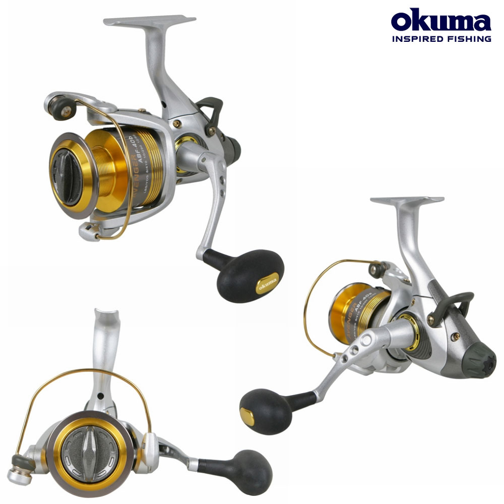 OKUMA AVENGER ABF-40b, Spinning Reel, Gear 5.0:1, Bait Feeder, Line  12lb/205yds.