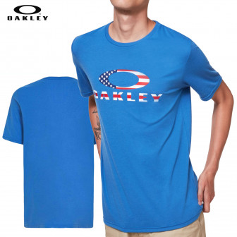 Oakley O Bark T-Shirt (M)- Royal Blue/American Flag