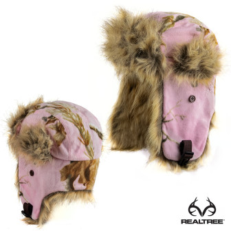 Realtree Fleece Trapper Hat- RTAP Pink