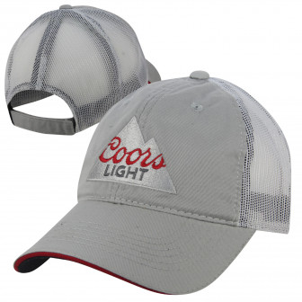 Coors Light Two-Tone Mesh Back Cap- Lt Grey/White