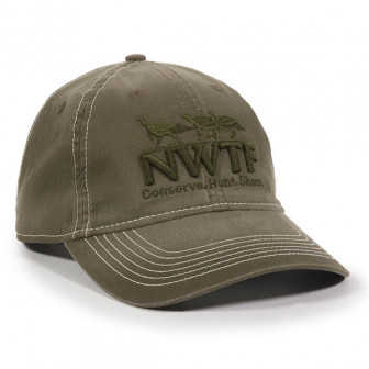 NWTF Low Profile Raised Embroidered Cap- Olive (CA-OCP224456)