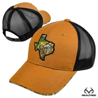 Realtree Texas State Meshback Cap- Brown/RTAP