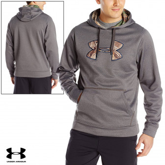 Under Armour Storm Caliber Hoodie (L)- Carbon Heather/RTX/Navy