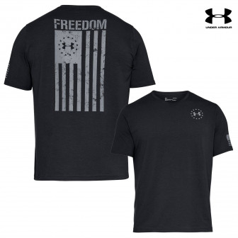 Under Armour Freedom Flag T-Shirt (XL)- Black Hthr