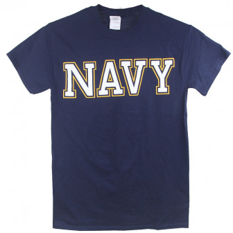 USN Navy Logo T-Shirt (S)- Navy Blue