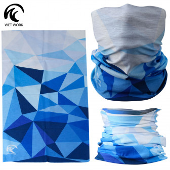 Wet Work UPF 50+ Sun Mask Gaiter- Blue Geometric