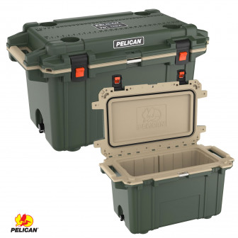 Pelican 70QT Elite Cooler- OD Green/Tan