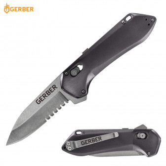 Gerber Highbrow Compact Serrated Folding Knife- Grey