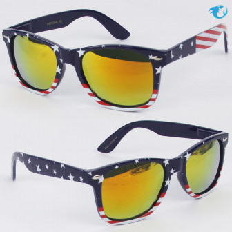 Shark Eyes National RV American Flag Sunglasses- Amber Mirror