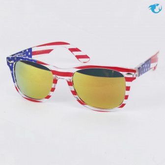 Shark Eyes Stars & Stripes American Flag Sunglasses- Amber Mirror 