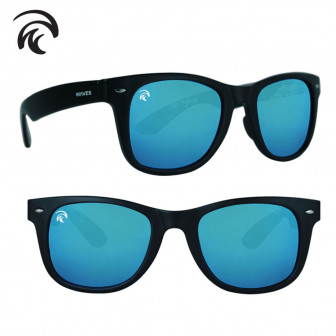 Waves Classic Floating Polarized Sunglasses- (Black/Ice Blue)