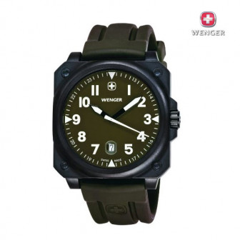 Wenger SA Watch* Cockpit Nato Green Dial - Green Sili STP