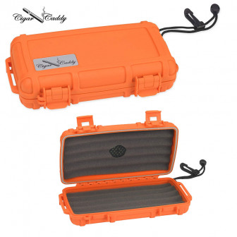 Cigar Caddy 3400 Humidor 5-ct- Rubberized Orange