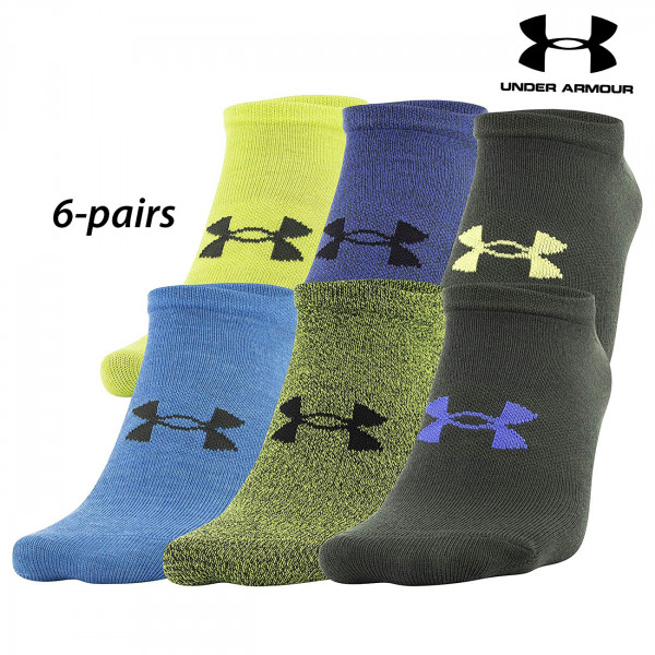 6 Pairs Under Armour Essential Lite No Show Socks (L) | Field Supply