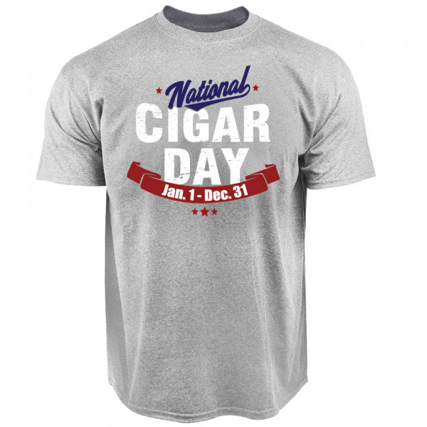 National Cigar Day TShirt Grey Field Supply