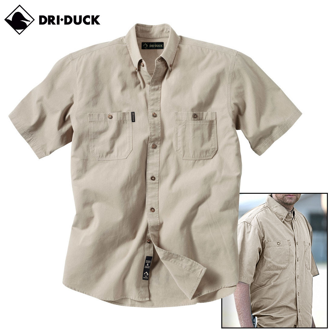Dri Duck Sueded Ridge Cloth Brick Short-Sleeve Shirt | Field Supply