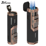 JetLine Challenger Triple Flame Lighter W/Punch- Copper/Black