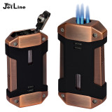 JetLine Galleon Triple Flame Lighter- Copper/Black