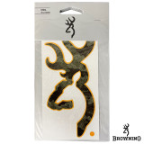 Browning Buckmark Decal 6"- Camo/Yellow