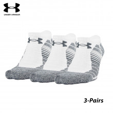 UA Socks: 3-PAIR Elevated Performance No Show (L)- White