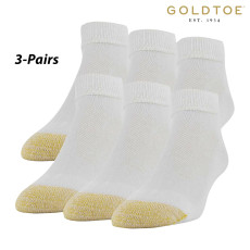 3-PAIR: Gold Toe Sport Quarter Socks IRREG (L)- White