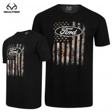 Ford Realtree Flag T-Shirt - Black/Realtree Edge