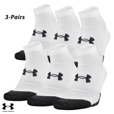 UA Socks: 3-PAIR Perf. Tech Low Cut (L)- WHT
