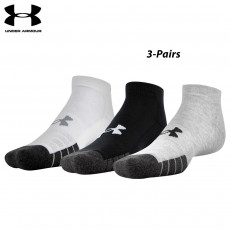 UA Socks: 3-PAIR Performance Tech Low-Cut (L)- Steel/ASSTD