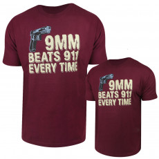 9MM Beats 911 T-Shirt- Maroon