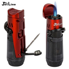 JetLine Regal 1 Single Flame Lighter W/Poker and Punch- Red