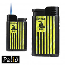 Palio Torcia Single Torch Lighter- Don't Tread On Me Yellow Camo Flag