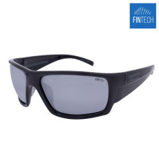 Fintech Great White Polarized Sunglasses- Gloss Black/Silver Mirror