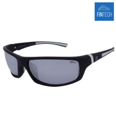 Fintech Thresher Polarized Sunglasses- Rubberized Matte Black/Silver Mirror